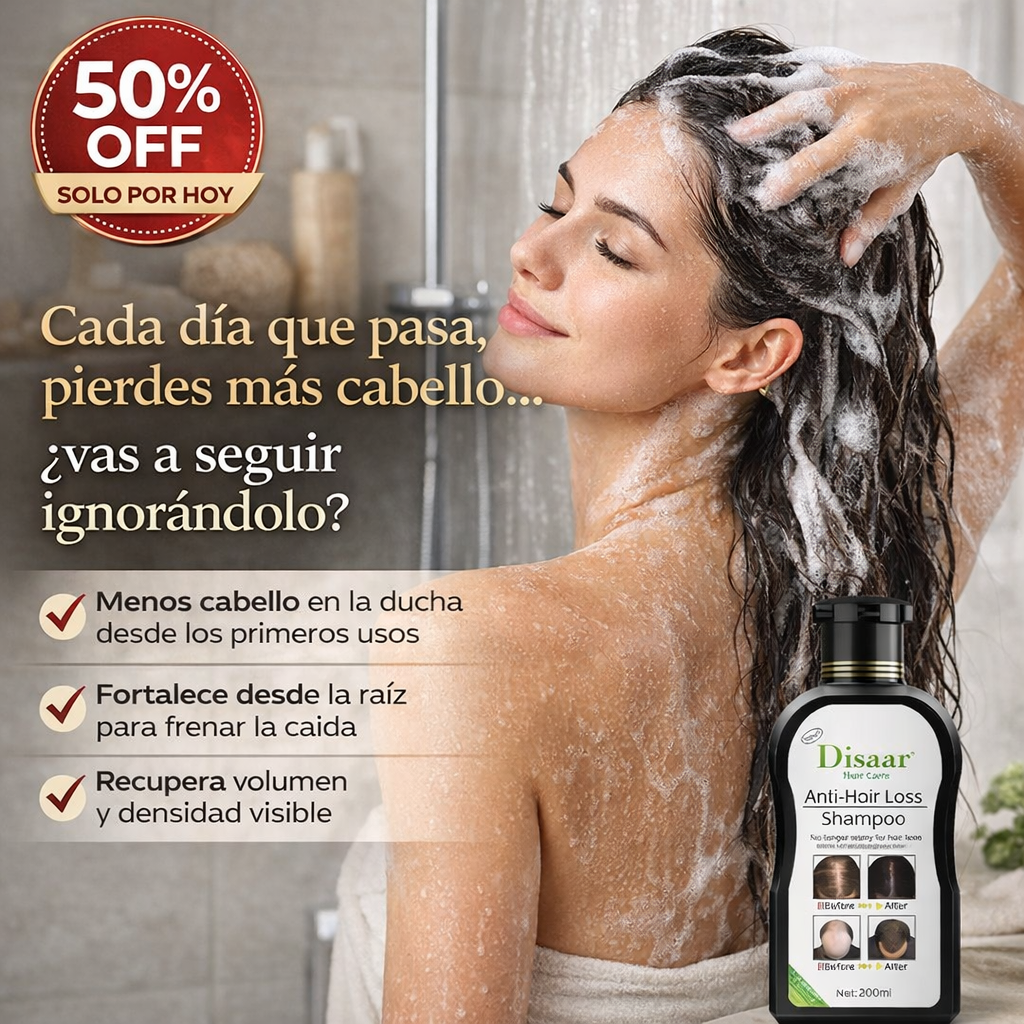 Shampoo Anticaída DISAAR™ – Reduce la caída en los primeros usos