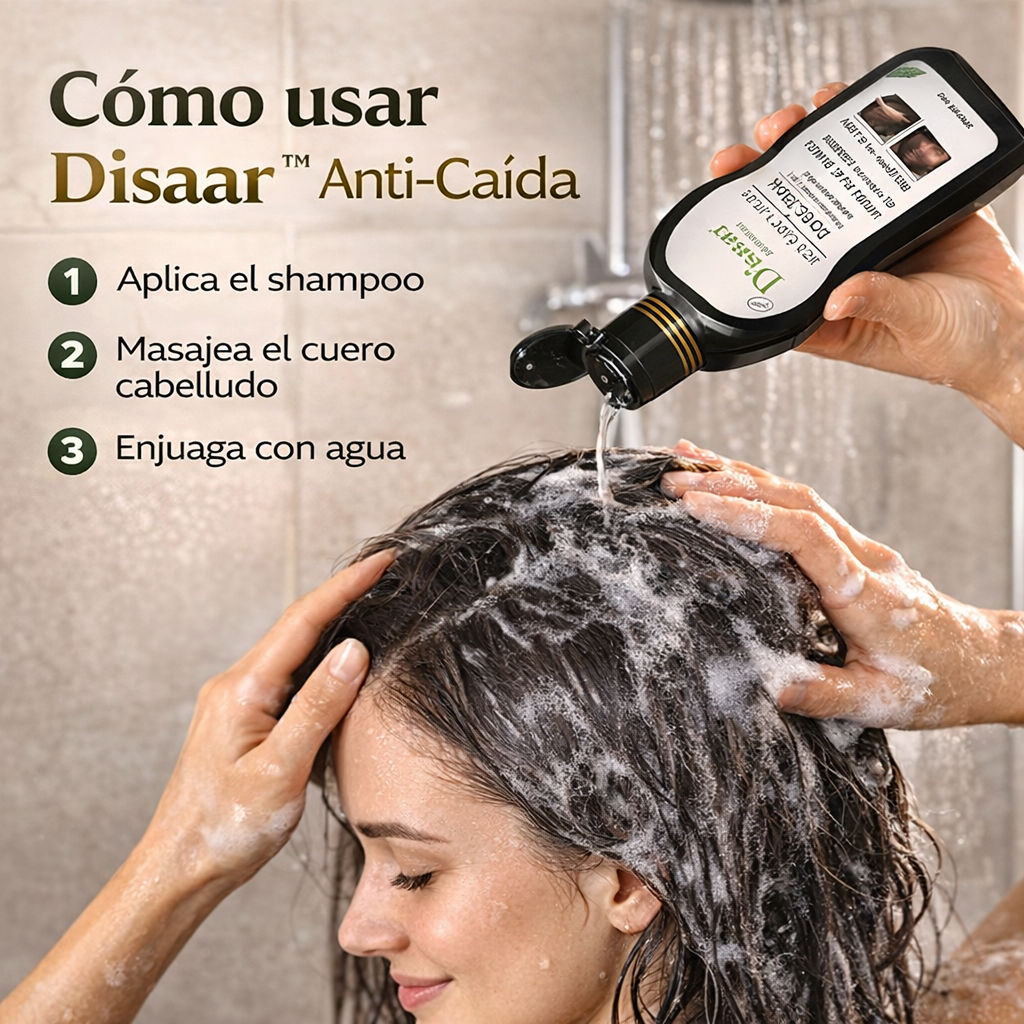 Shampoo Anticaída DISAAR™ – Reduce la caída en los primeros usos