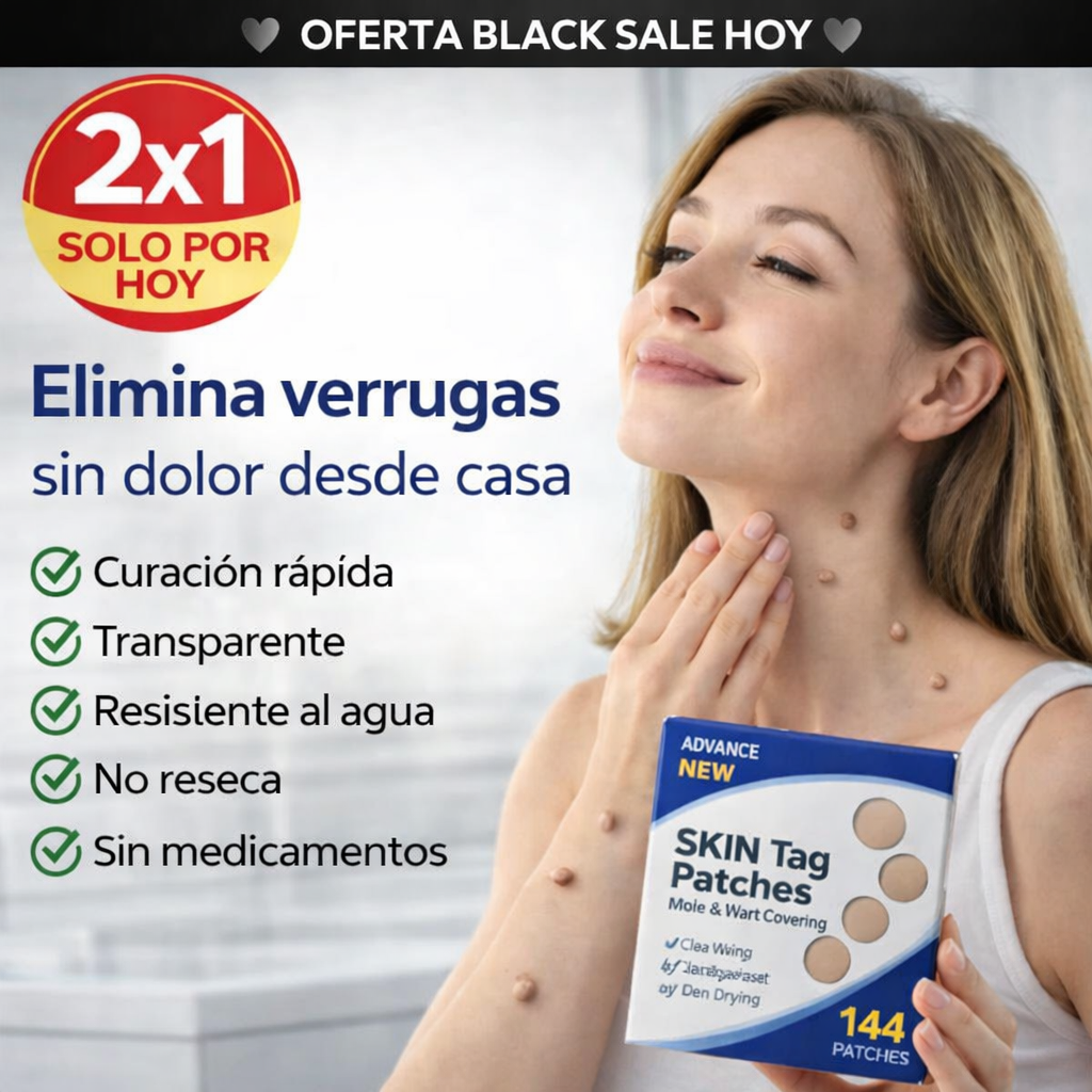 2x1 BLACK SALE-DermClear™ Parches Removedores de Verrugas – 144 unidades